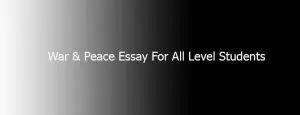 war and Peace Essay