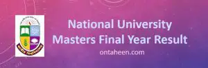 nu masters final year result