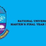 NU Masters Final Year Exam Routine